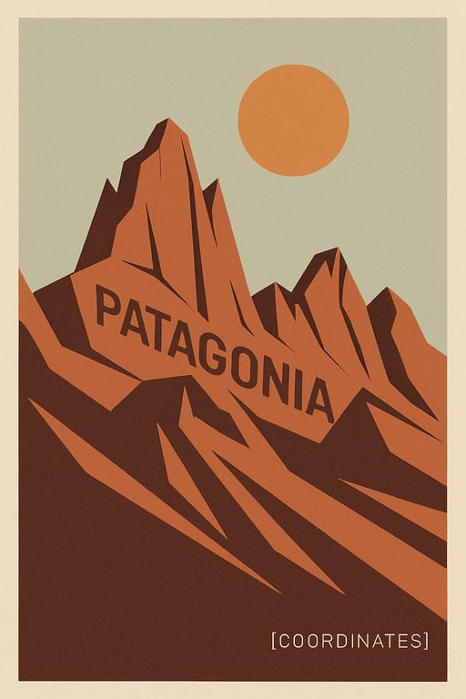 Patagonia Peaks: A Retro Minimalist Tribute