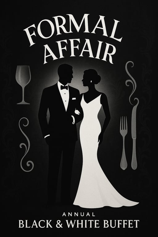 Monochrome Romance: A Black and White Buffet Affair