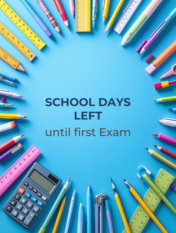 Countdown to Success: School Days Until Exams!