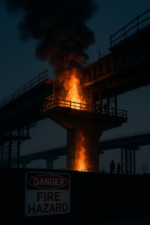 Blazing New Beginnings: A Fiery Bridge Construction