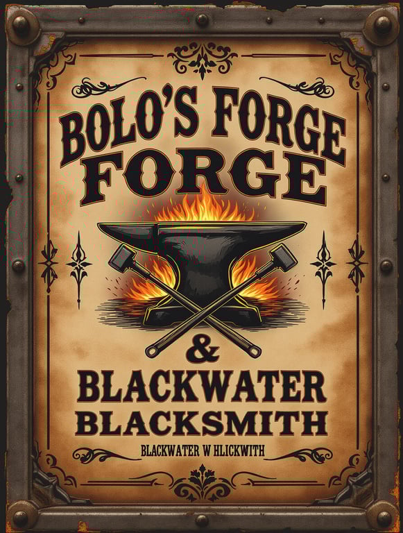 Bolo's Forge & Blackwater Blacksmith Advertisement