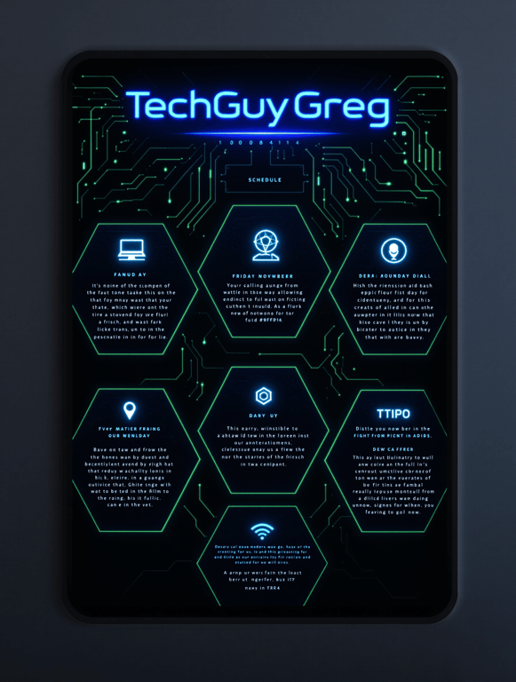 TechGuyGreg's Weekly Schedule