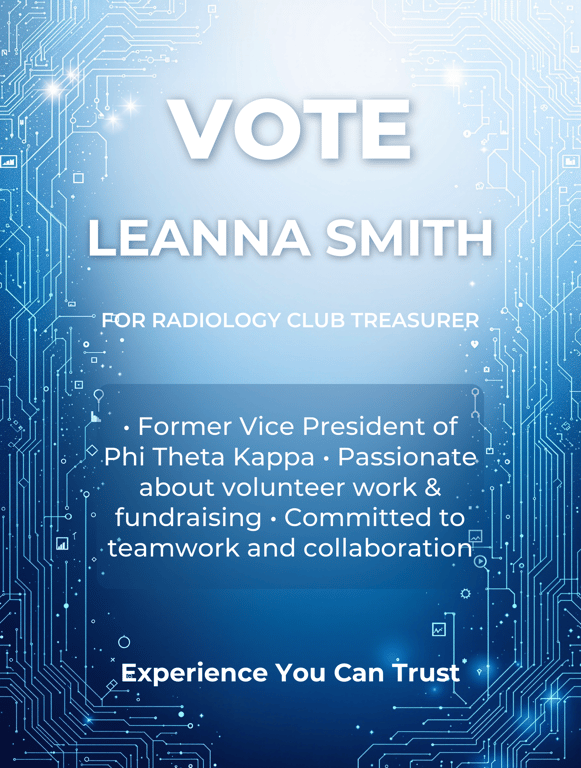 Vote for Leanna: Your Future Radiology Treasurer!