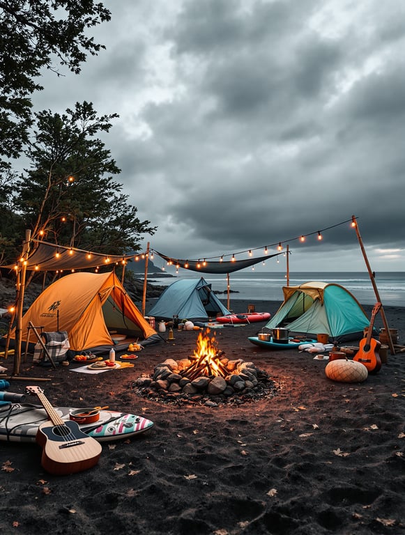 Beachside Serenity: A Rustic Camping Experience