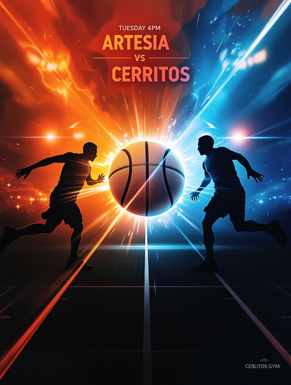 Artesia vs Cerritos Basketball Game Poster