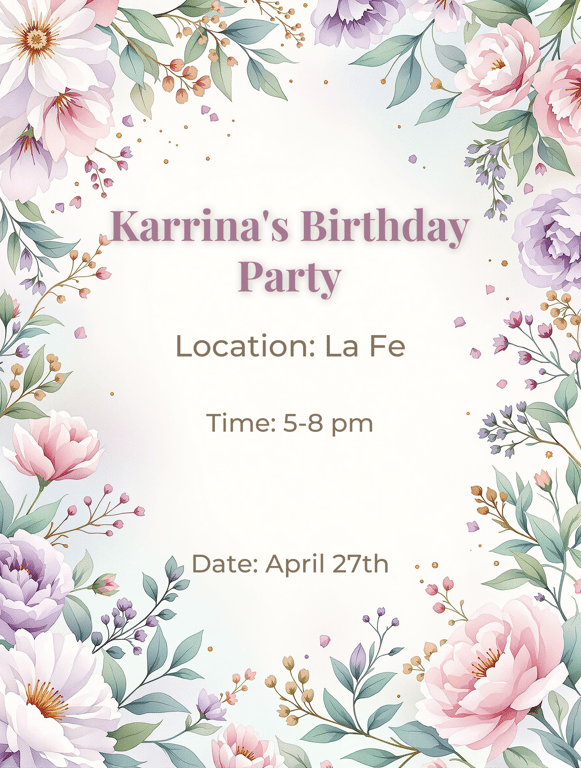 Petals & Party: Karrina's Birthday Bash