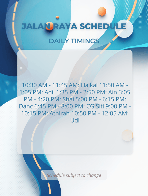 Jalan Raya Timing Extravaganza!