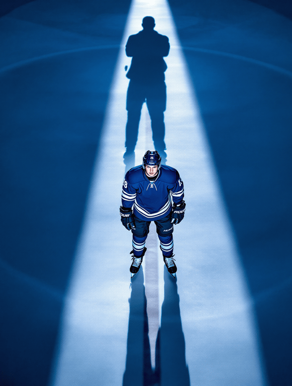 Dramatic Hockey Player Portrait