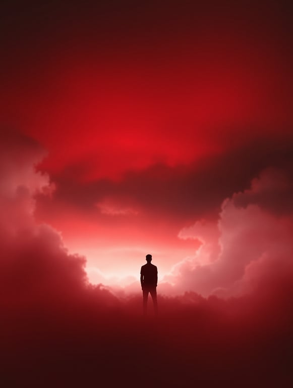 Ethereal Silence Under a Crimson Sky