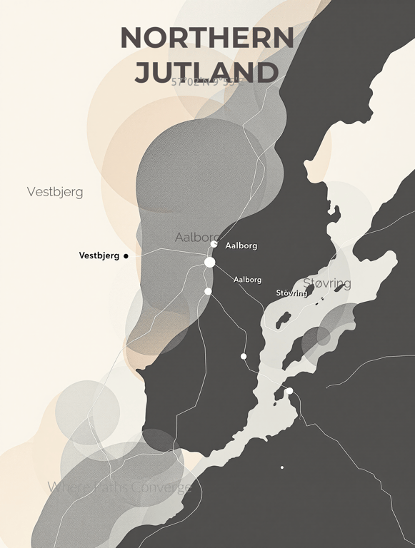 Map Elegance of Jutland: A Minimalist Tribute