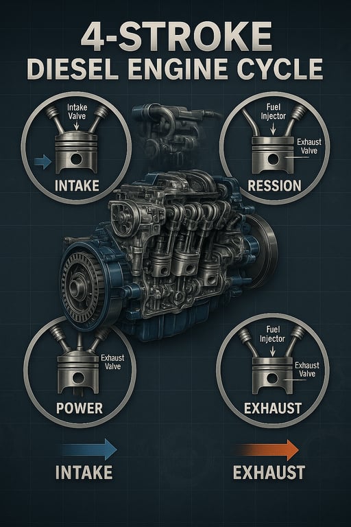 Power in Motion: The 4-Stroke Diesel Engine