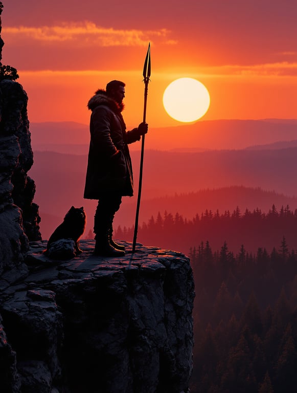 Hunter-Gatherer at Sunset
