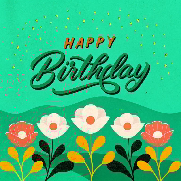 Vibrant Watercolor Birthday Celebration for Jane