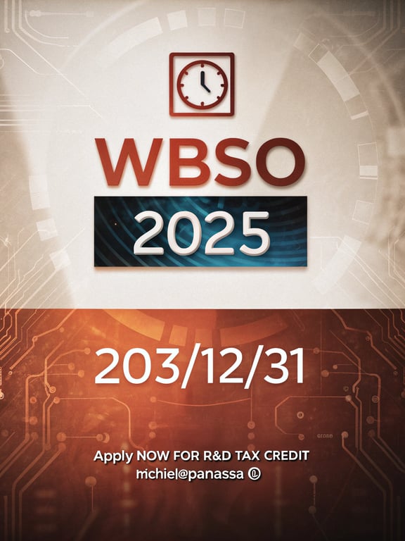 WBSO 2025 R&D Tax Credit Deadline Poster
