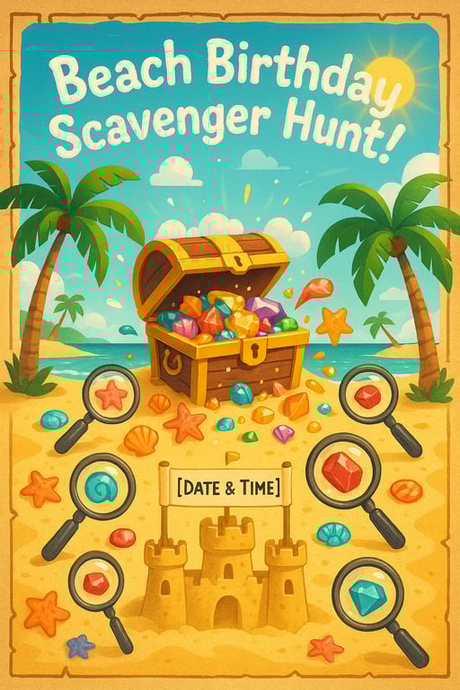 Beach Bash Birthday Scavenger Hunt!