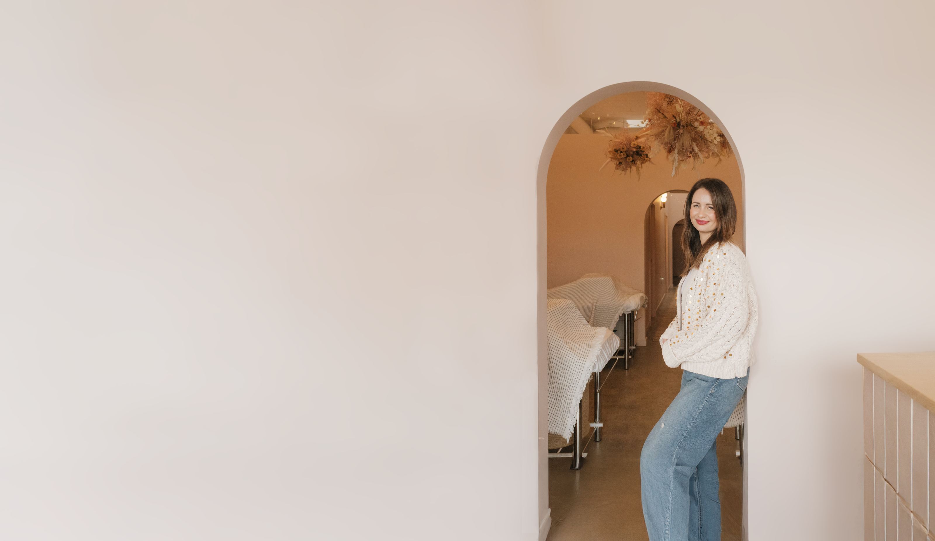 Emily in studio archway