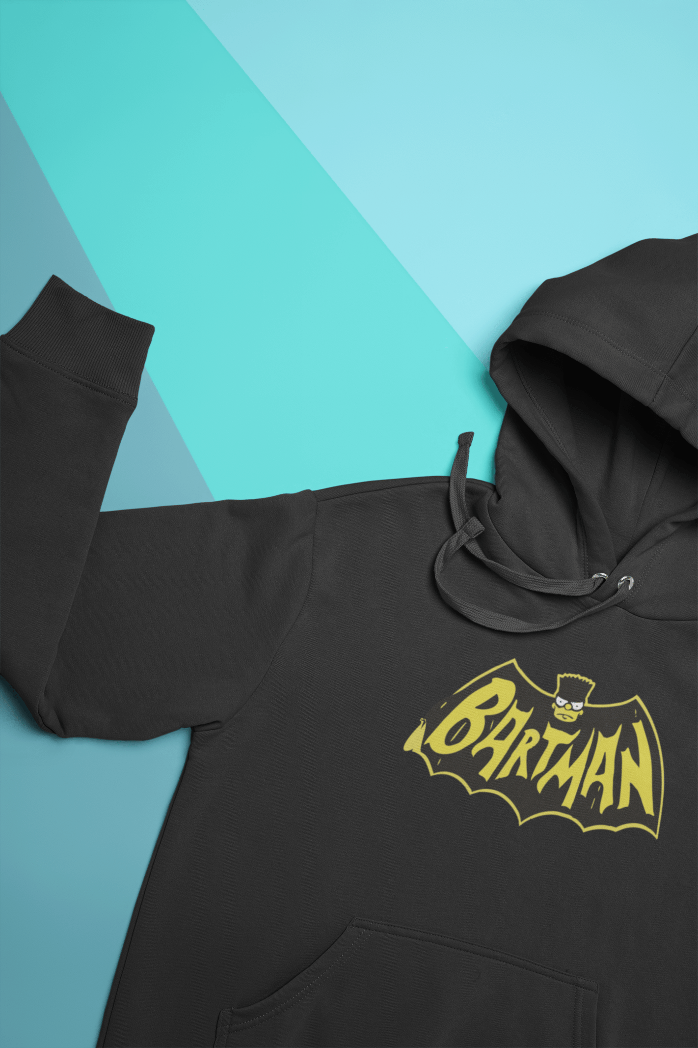 Bartman Simpsons Unisex Siyah Kapüşonlu Sweatshirt