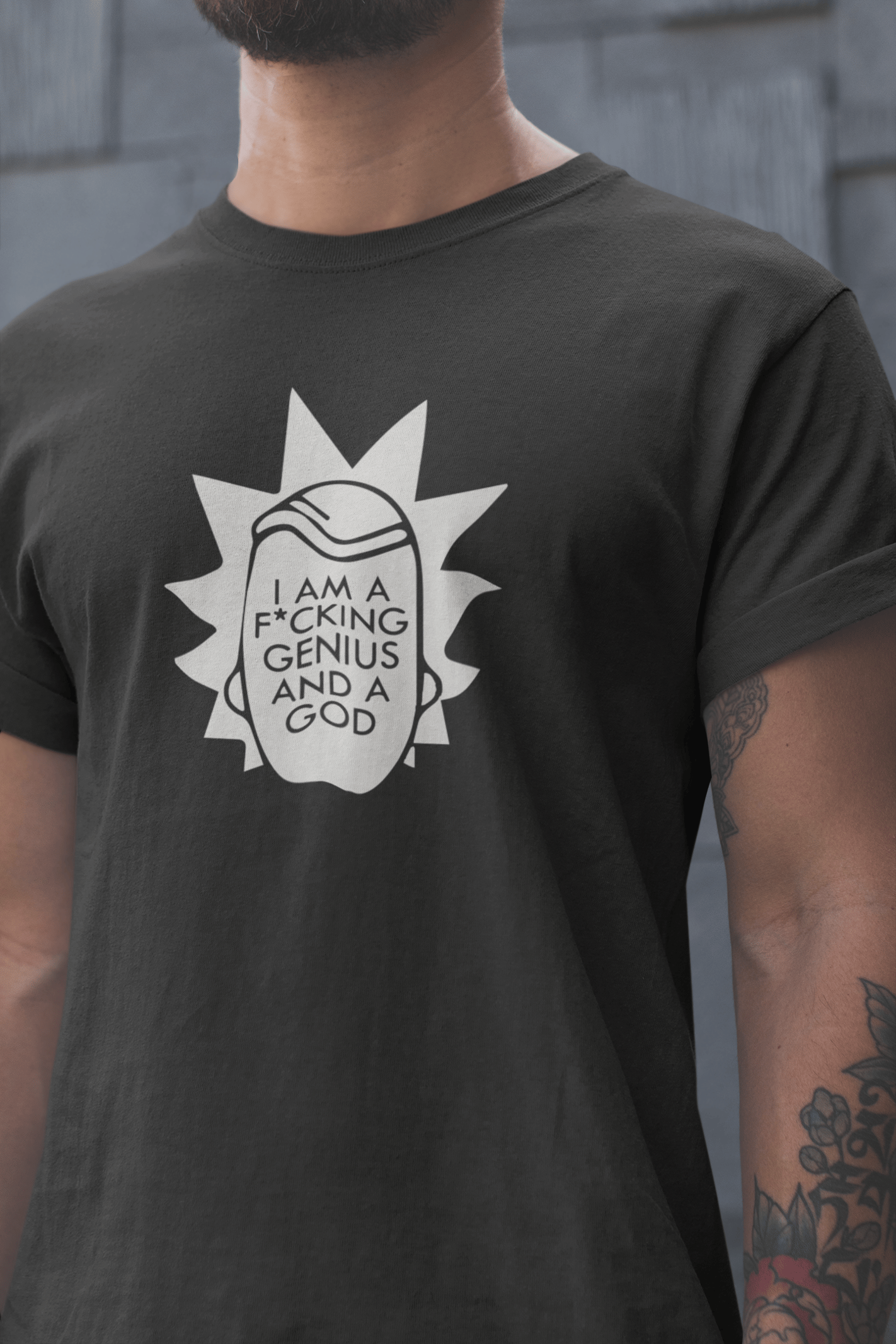 Rick and Morty Unisex Siyah Tişört