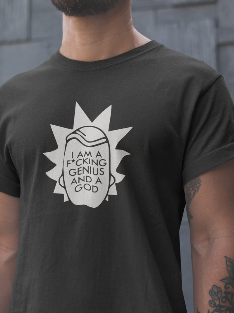 Rick and Morty Unisex Siyah Tişört