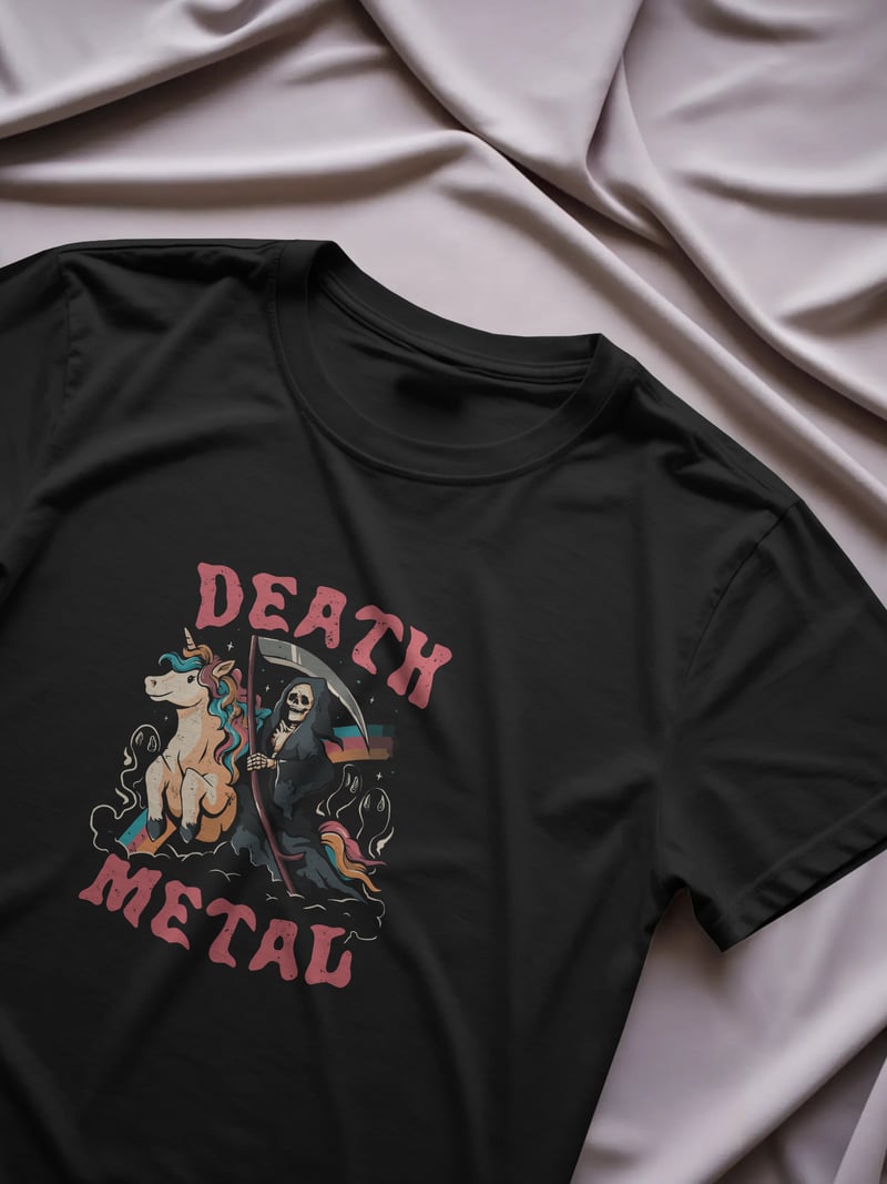 Death Metal Siyah Unisex Tişört