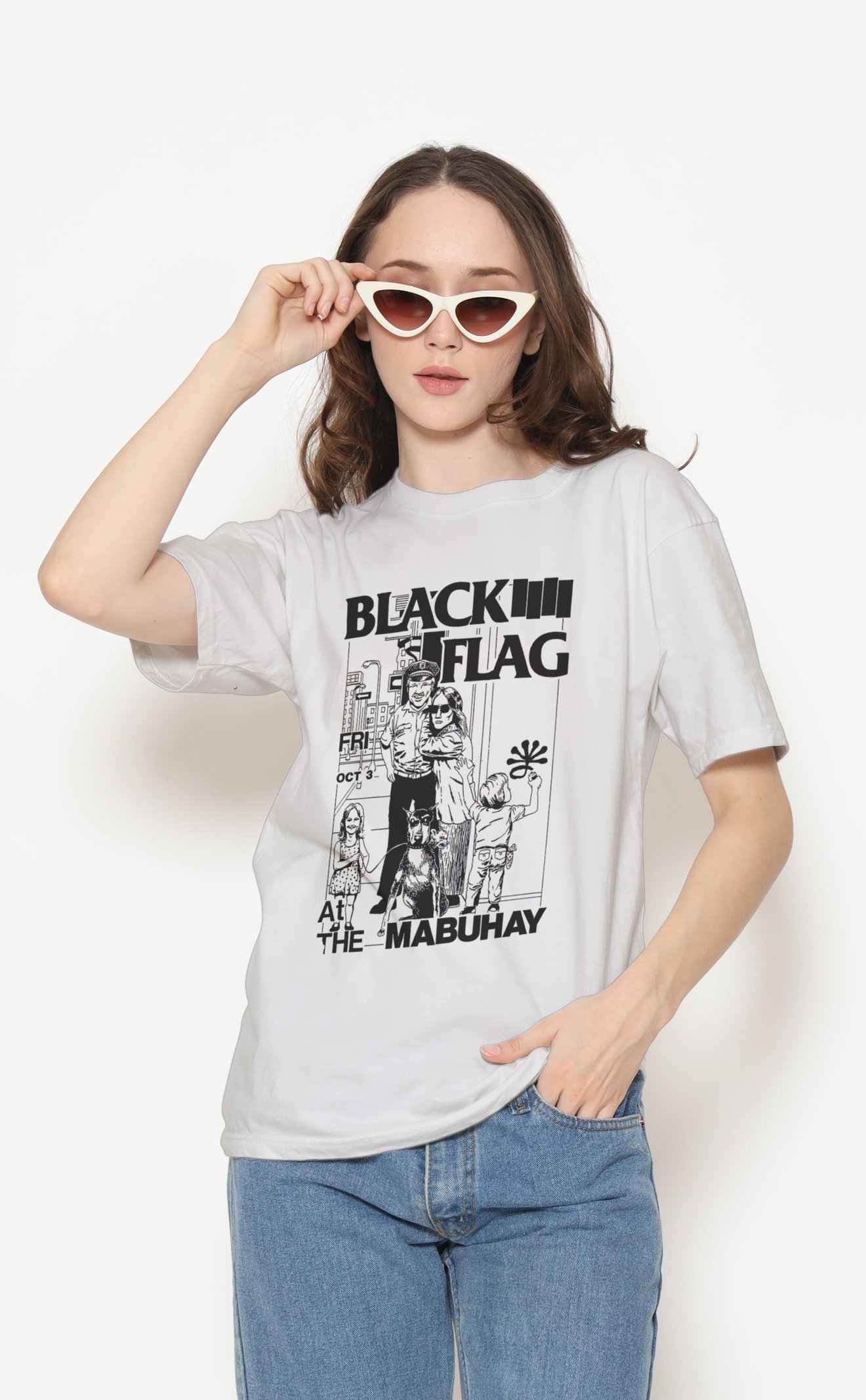 Black Flag Unisex Beyaz Tişört