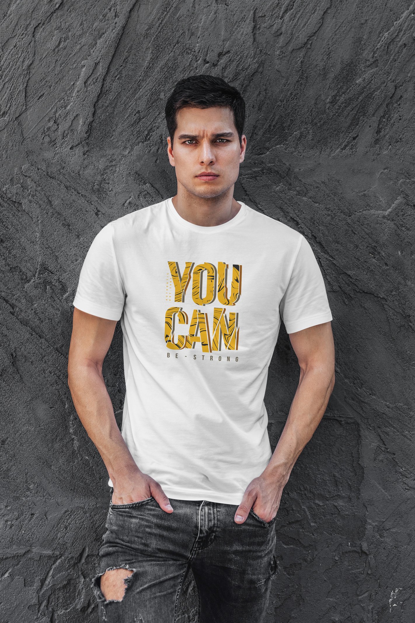 You Can Dijital Baskı  Unisex Beyaz T-Shirt