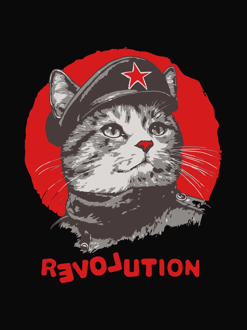Socialist Cat baskısının kendisi, ürün üzerinde değil