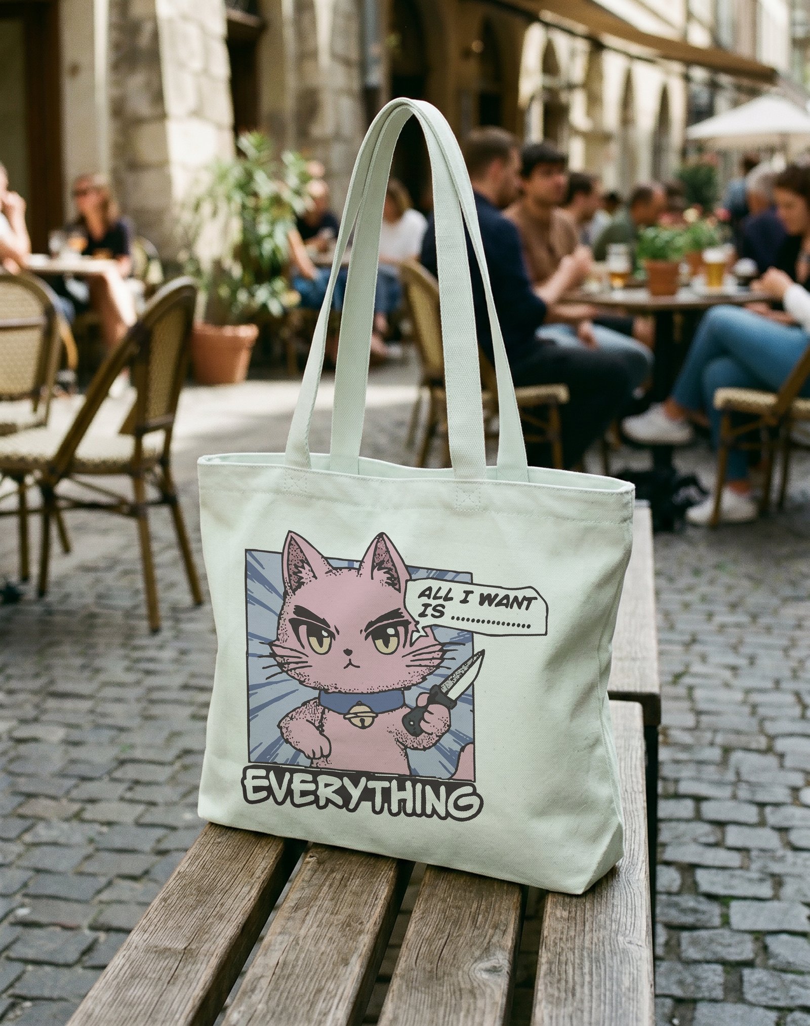 Everything Kanvas Astarlı Fermuarlı Omuz Çantası