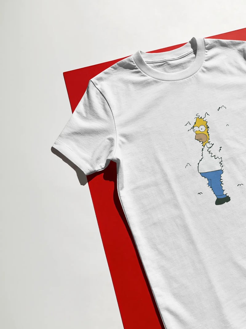 Homer Simpson Unisex Beyaz Tişört