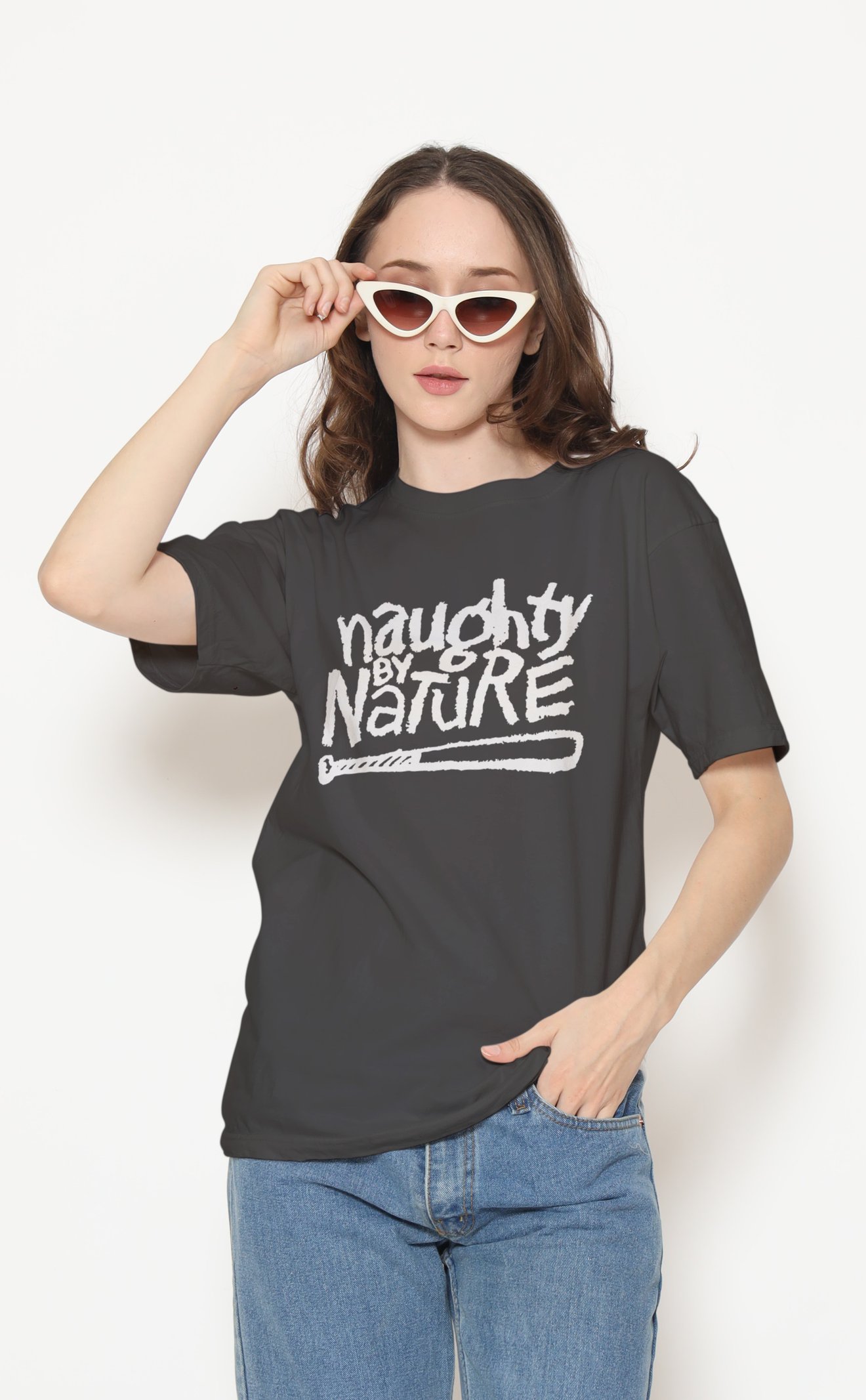 Naughty by Nature Dijital Baskı Unisex Tişört
