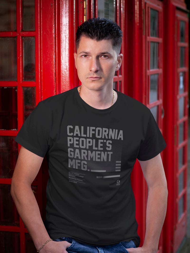 California Dijital Baskı  Unisex Siyah T-Shirt