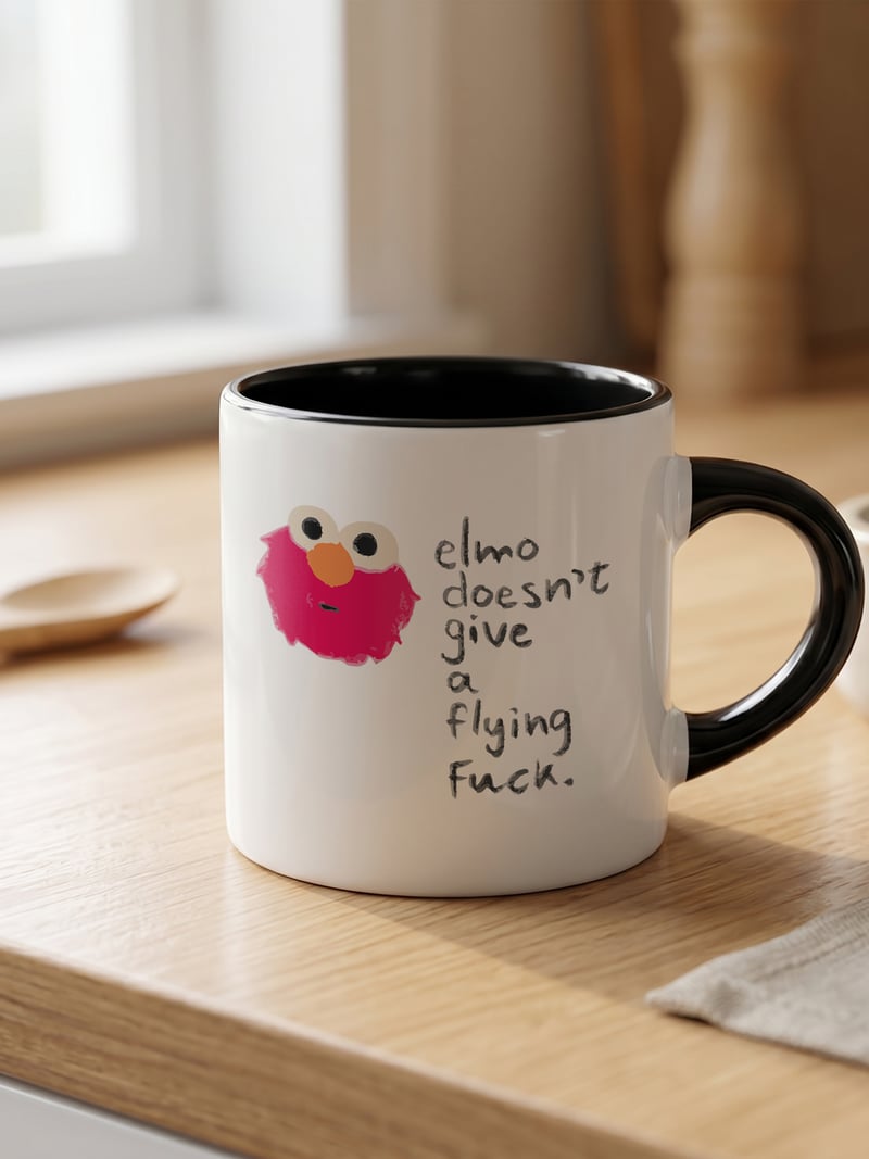Elmo 180 ml Beyaz Siyah Kahve Kupası