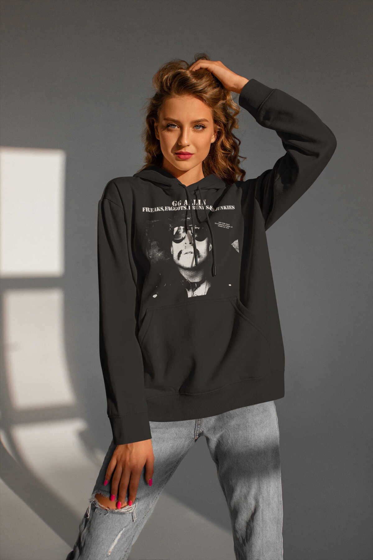 GG Allin Dijital Baskı Kapüşonlu Unisex Sweatshirt