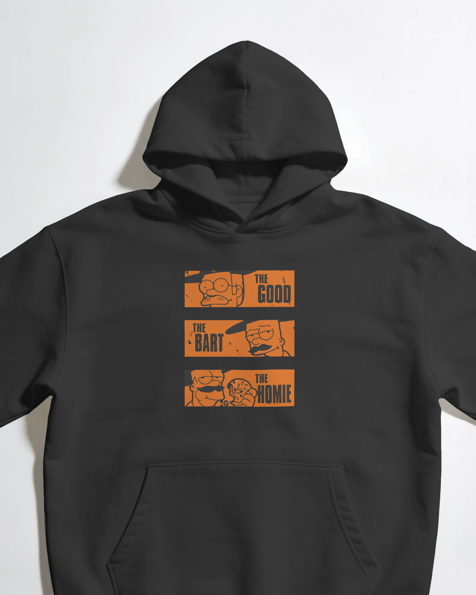 The Good The Bart The Homie Unisex Siyah Kapüşonlu Sweatshirt