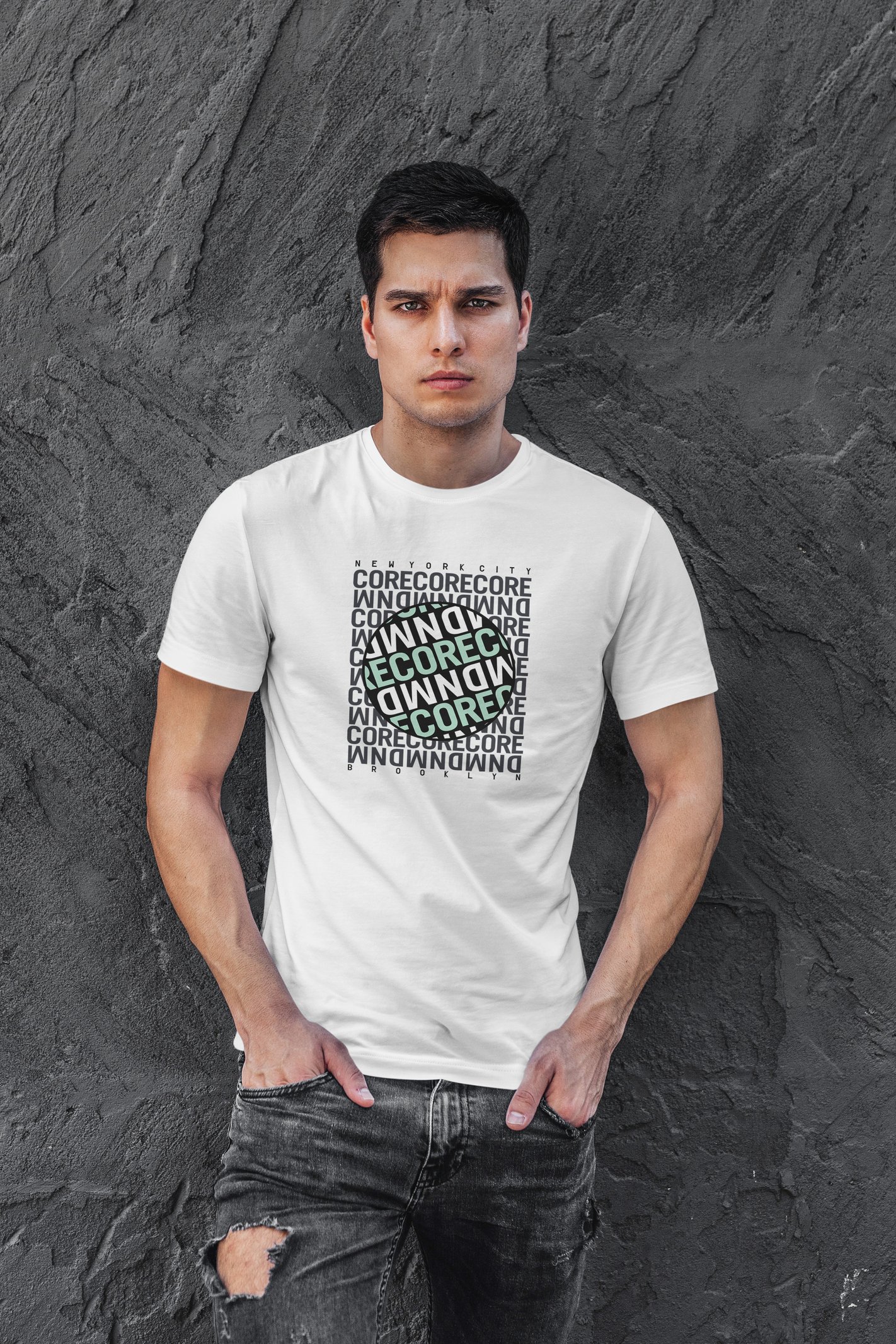 Core Dijital Baskı Beyaz Unisex Tişört