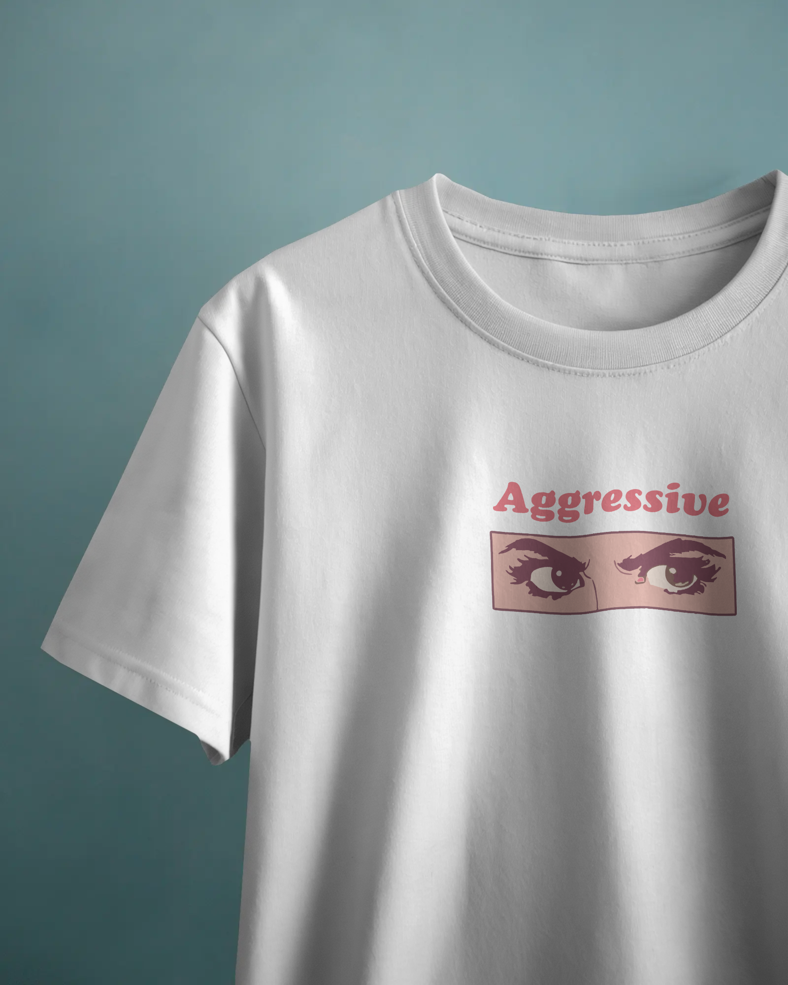 Aggressive Unisex Beyaz Tişört