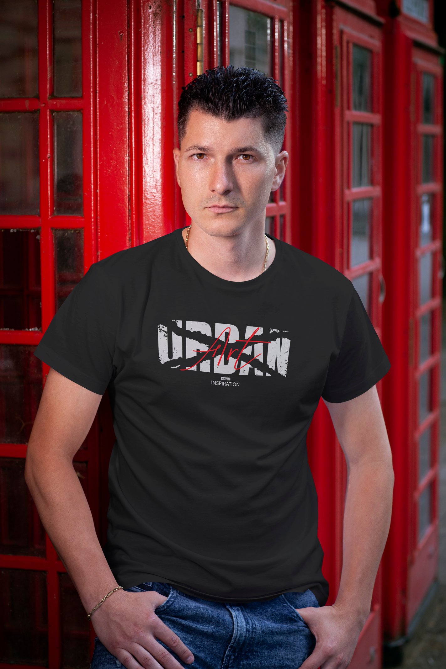 Urban Dijital Baskı  Unisex Siyah T-Shirt