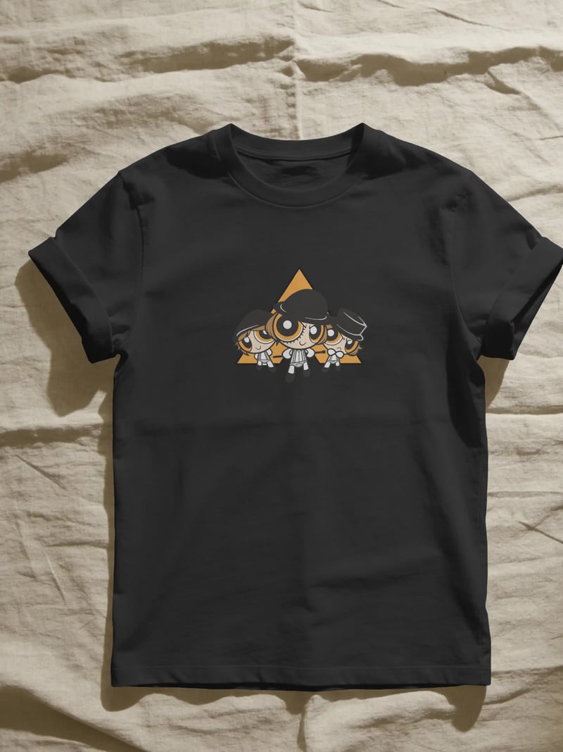 Powerpuff Orange Unisex Siyah Tişört