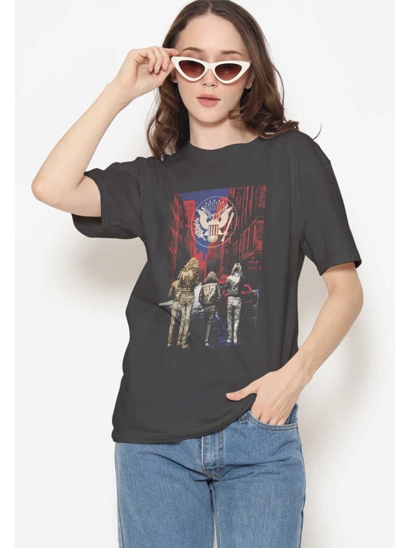 Ramones Dijital Baskı Siyah Unisex Tişört
