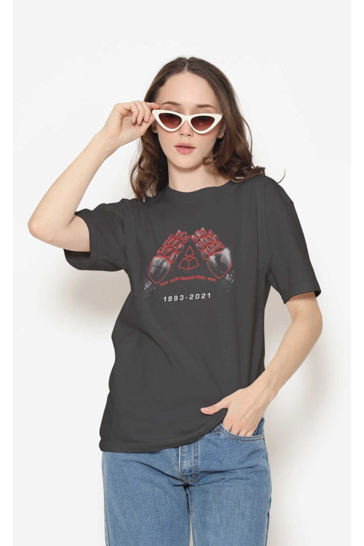 Daft Punk Dijital Baskı Siyah Unisex Tişört