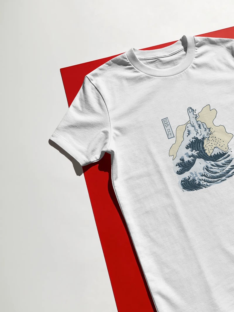Waves Unisex Beyaz Tişört