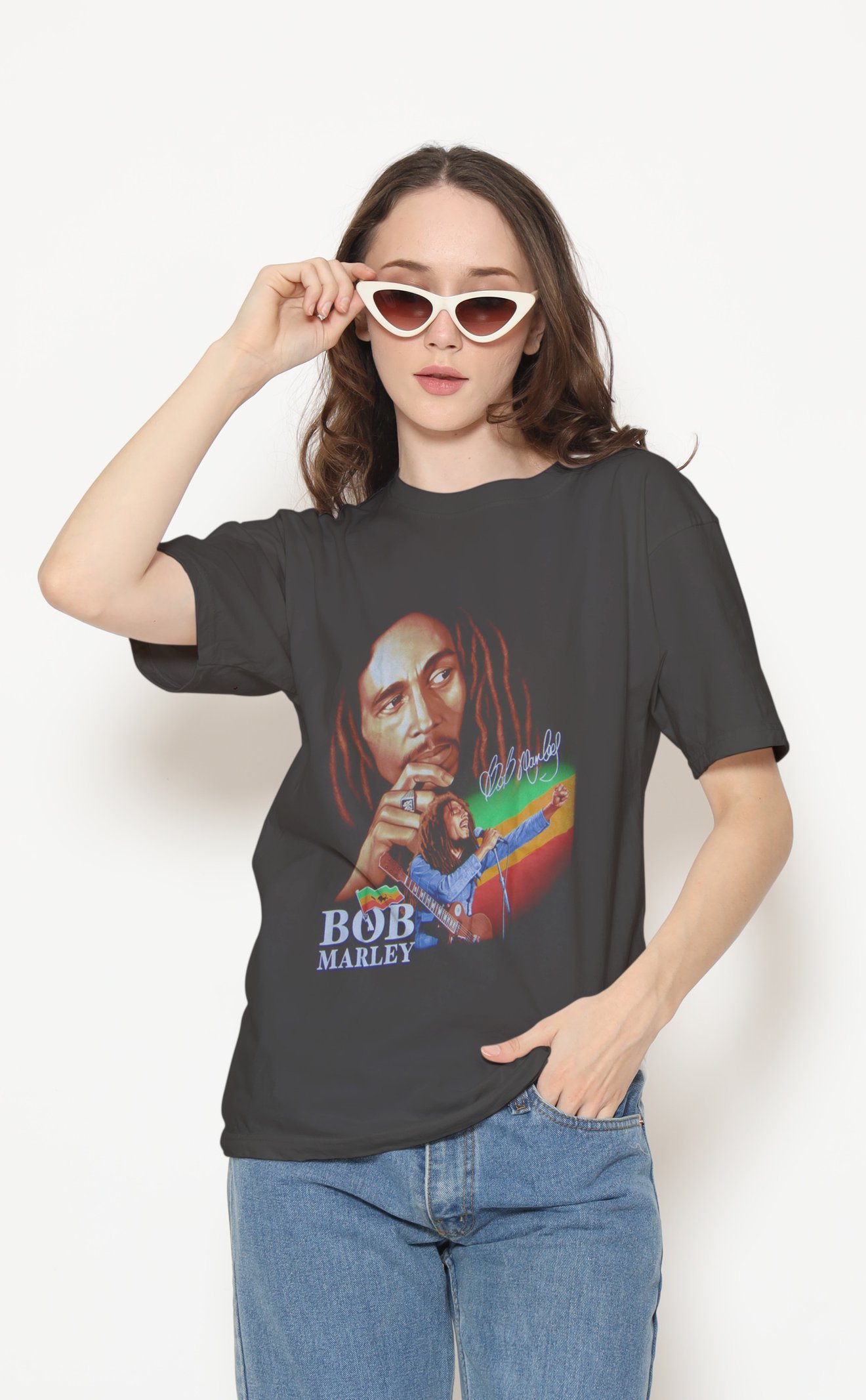 Bob Marley Dijital Baskı Unisex Tişört