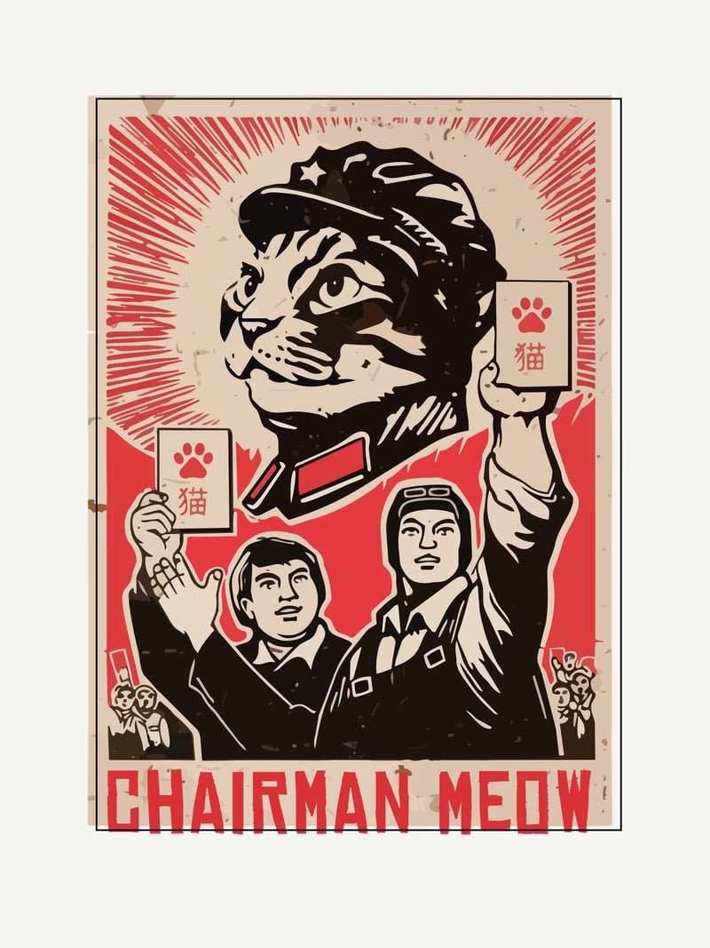 Chairman Meow baskısının kendisi, ürün üzerinde değil
