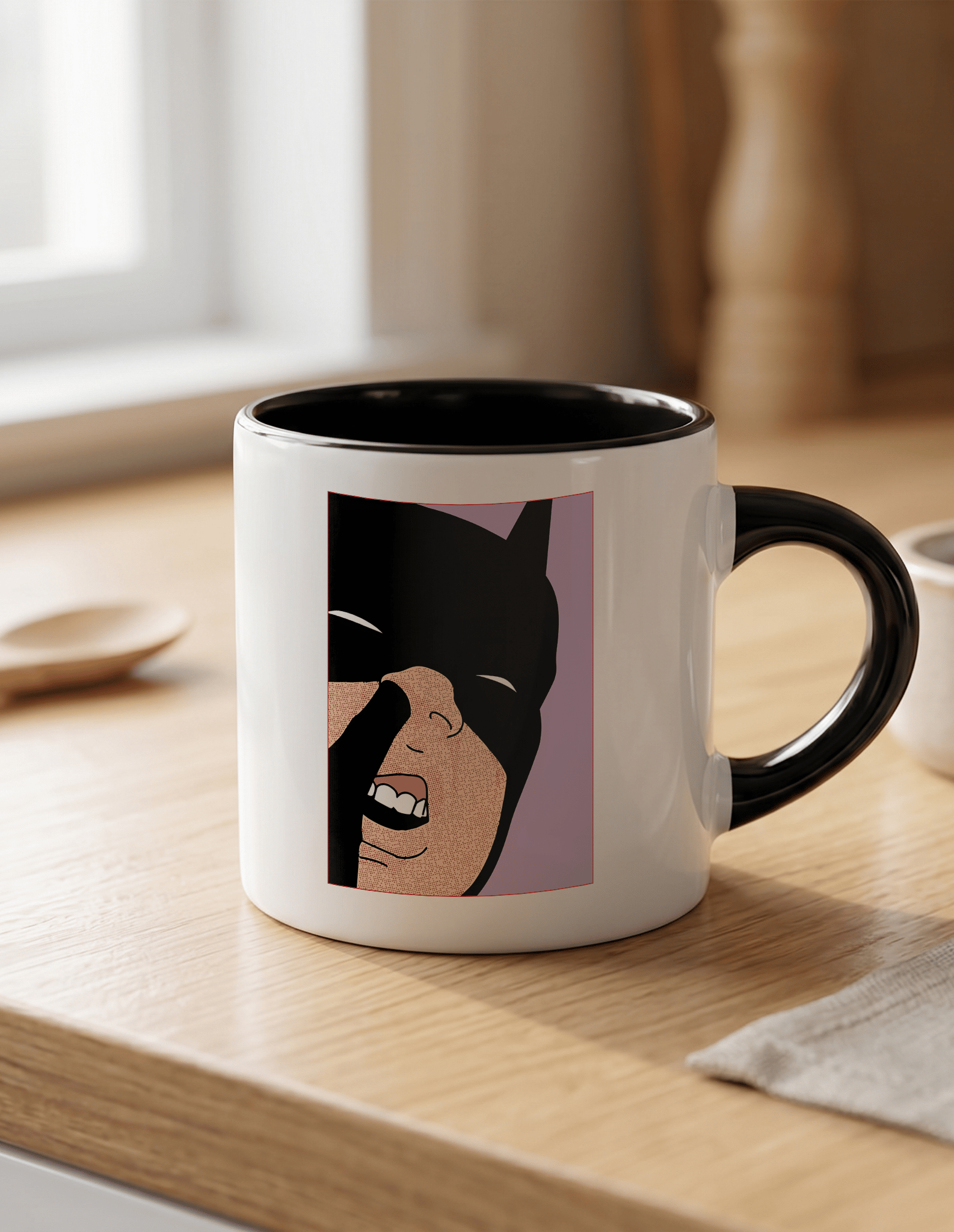 Batman 180 ml Beyaz Siyah Kahve Kupası