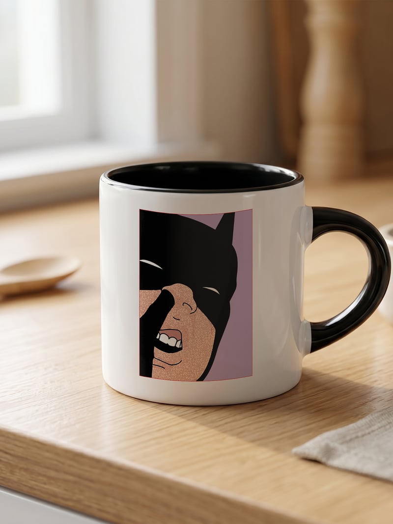Batman 180 ml Beyaz Siyah Kahve Kupası