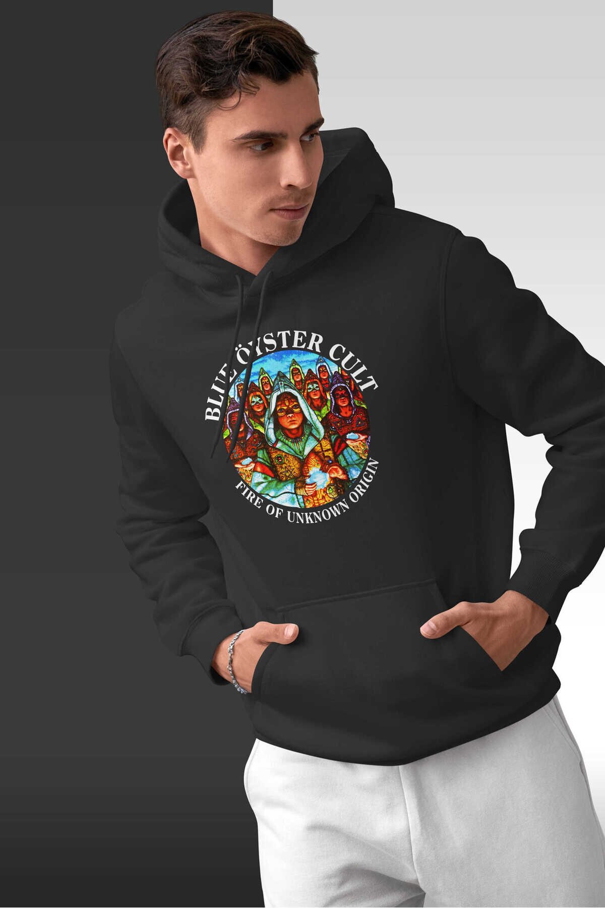 Blue Öyster Cult Dijital Baskı Kapüşonlu Unisex Sweatshirt