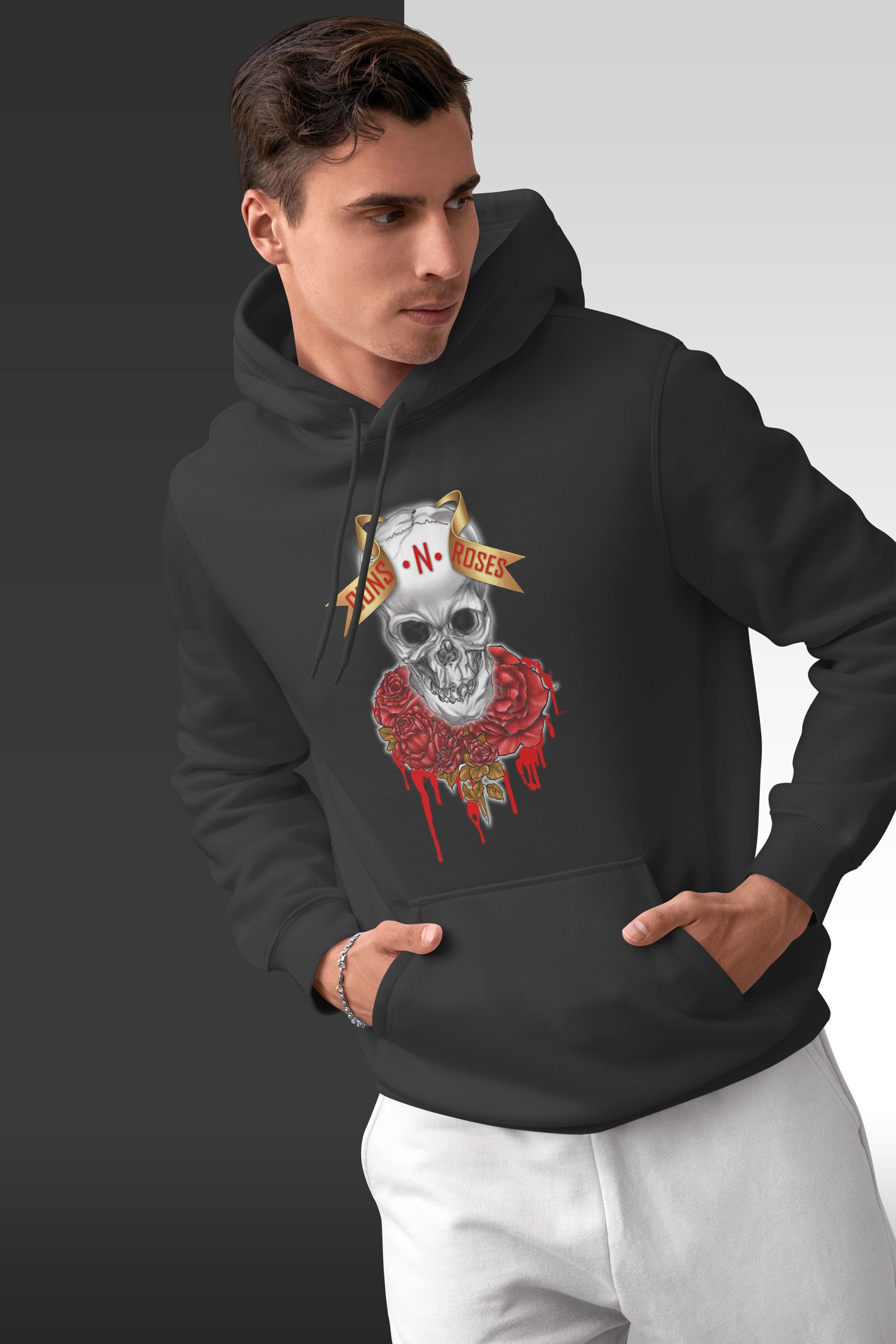 Guns N' Roses Kafatası Kapüşonlu Sweatshirt