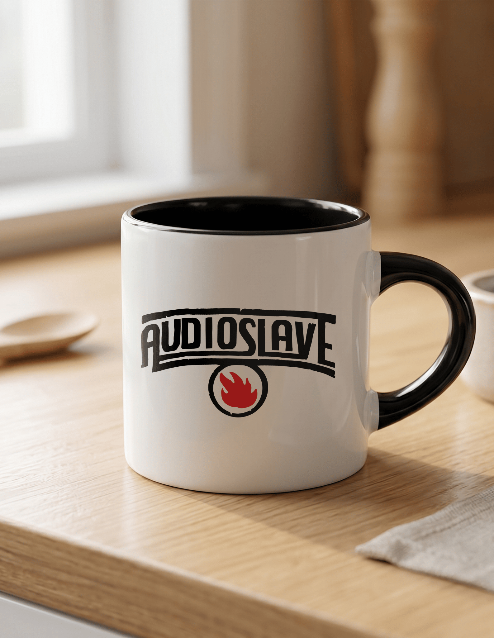 Audioslave 180 ml Beyaz Siyah Kahve Kupası