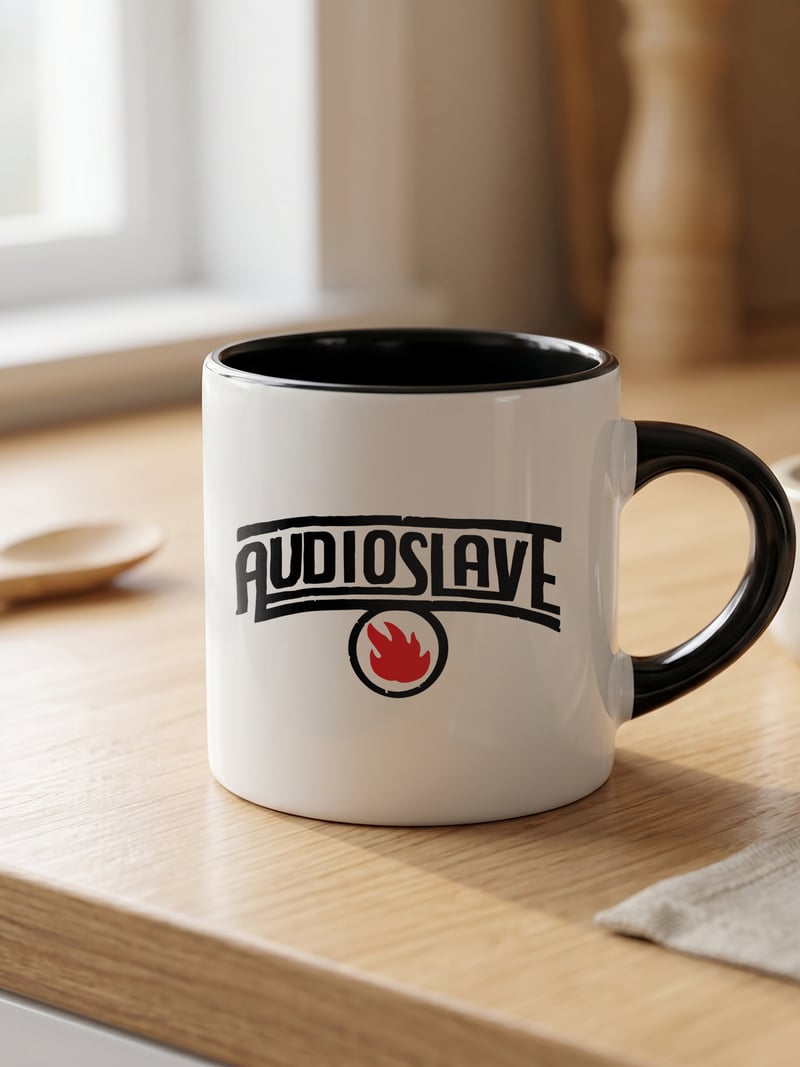 Audioslave 180 ml Beyaz Siyah Kahve Kupası