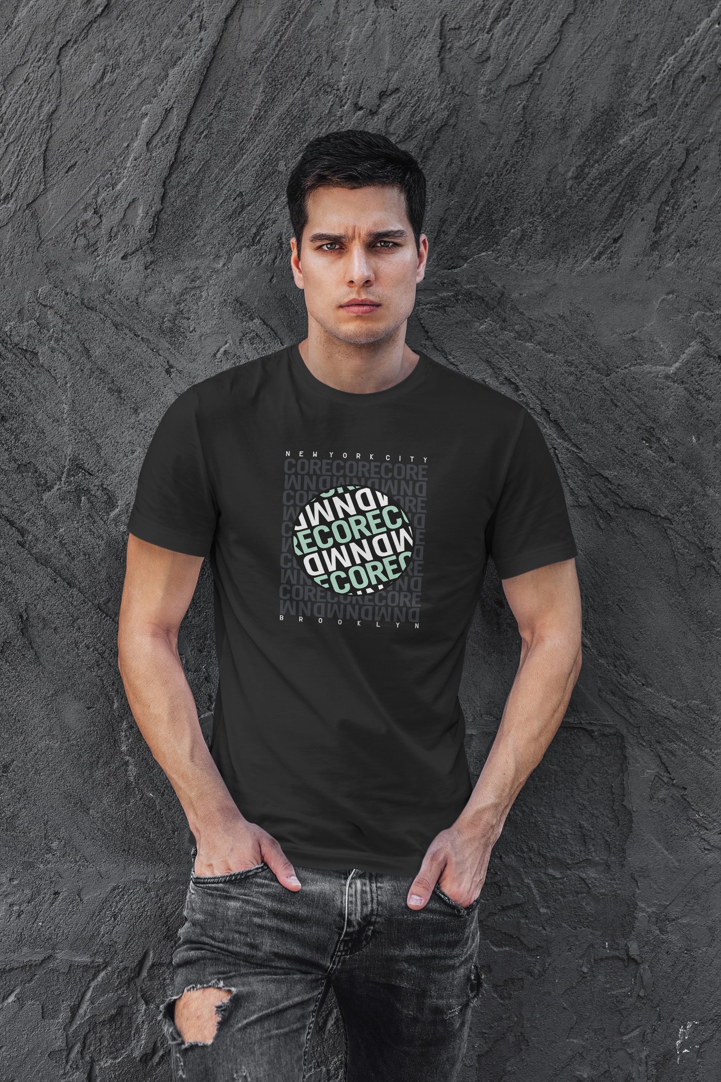Core Dijital Baskı Siyah Unisex Tişört